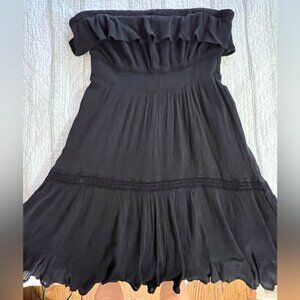 Anthropologie HD in Paris Black Strapless Dress size XS runs big fits like a M